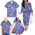 Polynesia Stomach Cancer Awareness Family Matching Off The Shoulder Long Sleeve Dress and Hawaiian Shirt Periwinkle Ribbon Brave Strong!