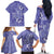 Polynesia Stomach Cancer Awareness Family Matching Off The Shoulder Long Sleeve Dress and Hawaiian Shirt Periwinkle Ribbon Brave Strong!