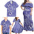 Polynesia Stomach Cancer Awareness Family Matching Off Shoulder Maxi Dress and Hawaiian Shirt Periwinkle Ribbon Brave Strong!