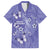 Polynesia Stomach Cancer Awareness Family Matching Off Shoulder Maxi Dress and Hawaiian Shirt Periwinkle Ribbon Brave Strong!