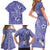 Polynesia Stomach Cancer Awareness Family Matching Short Sleeve Bodycon Dress and Hawaiian Shirt Periwinkle Ribbon Brave Strong!