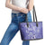 Polynesia Stomach Cancer Awareness Leather Tote Bag Periwinkle Ribbon Brave Strong!