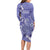 Polynesia Stomach Cancer Awareness Long Sleeve Bodycon Dress Periwinkle Ribbon Brave Strong!