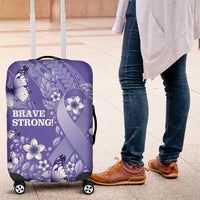Polynesia Stomach Cancer Awareness Luggage Cover Periwinkle Ribbon Brave Strong!