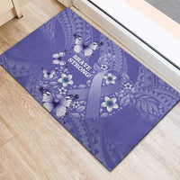 Polynesia Stomach Cancer Awareness Rubber Doormat Periwinkle Ribbon Brave Strong! LT14 - Polynesian Pride