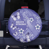 Polynesia Stomach Cancer Awareness Spare Tire Cover Periwinkle Ribbon Brave Strong! LT14 - Polynesian Pride
