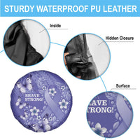 Polynesia Stomach Cancer Awareness Spare Tire Cover Periwinkle Ribbon Brave Strong! LT14 - Polynesian Pride