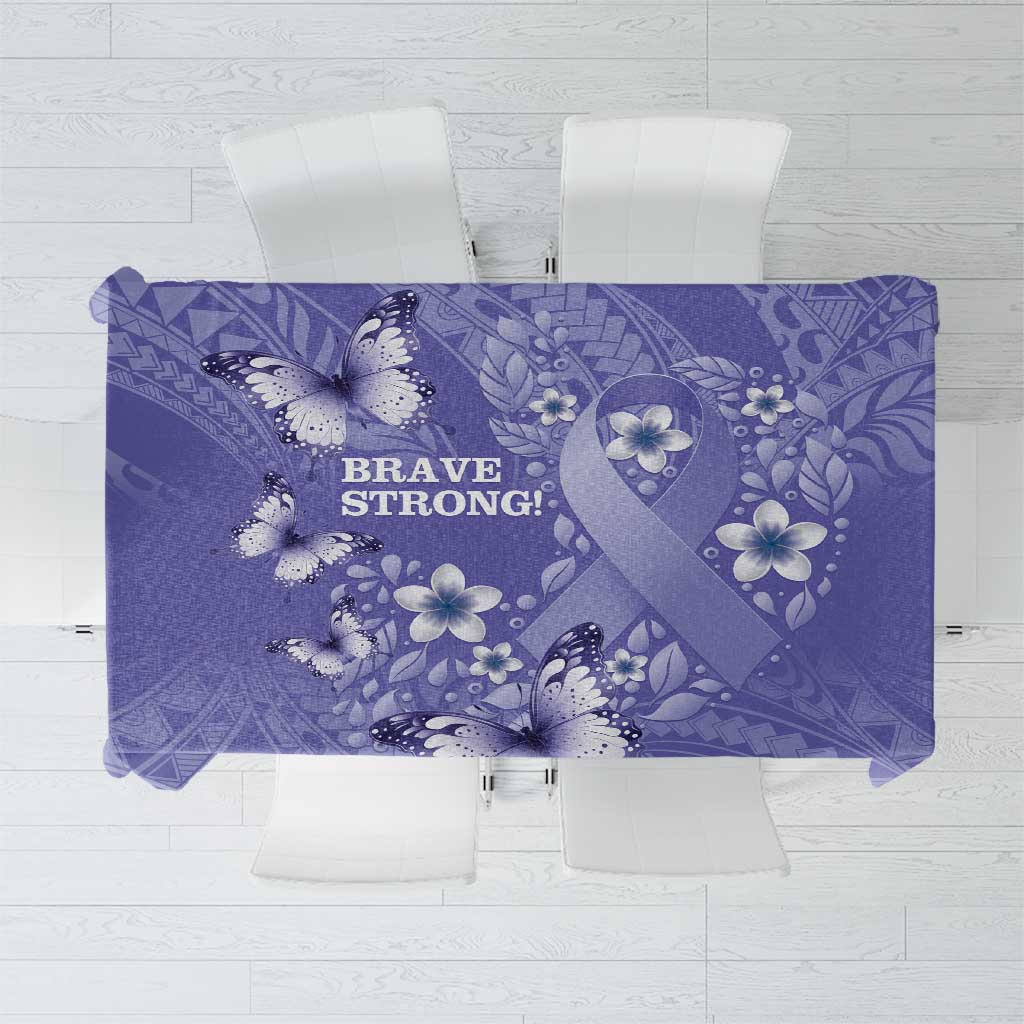 Polynesia Stomach Cancer Awareness Tablecloth Periwinkle Ribbon Brave Strong! LT14 Periwinkle - Polynesian Pride