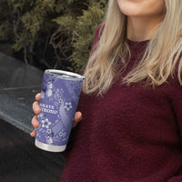 Polynesia Stomach Cancer Awareness Tumbler Cup Periwinkle Ribbon Brave Strong! LT14 - Polynesian Pride