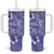 Polynesia Stomach Cancer Awareness Tumbler With Handle Periwinkle Ribbon Brave Strong!