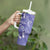 Polynesia Stomach Cancer Awareness Tumbler With Handle Periwinkle Ribbon Brave Strong!