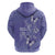 Polynesia Stomach Cancer Awareness Zip Hoodie Periwinkle Ribbon Brave Strong!