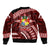 Malo e lelei Tonga Bomber Jacket Tongan Ngatu Pattern Red Version LT14 - Polynesian Pride