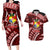 Malo e lelei Tonga Couples Matching Long Sleeve Bodycon Dress and Hawaiian Shirt Tongan Ngatu Pattern Red Version LT14 Red - Polynesian Pride