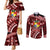 Malo e lelei Tonga Couples Matching Mermaid Dress and Long Sleeve Button Shirt Tongan Ngatu Pattern Red Version LT14 Red - Polynesian Pride