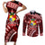 Malo e lelei Tonga Couples Matching Short Sleeve Bodycon Dress and Long Sleeve Button Shirt Tongan Ngatu Pattern Red Version LT14 Red - Polynesian Pride