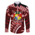 Malo e lelei Tonga Family Matching Long Sleeve Bodycon Dress and Hawaiian Shirt Tongan Ngatu Pattern Red Version LT14 Dad's Shirt - Long Sleeve Red - Polynesian Pride