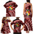 Malo e lelei Tonga Family Matching Tank Maxi Dress and Hawaiian Shirt Tongan Ngatu Pattern Red Version LT14 - Polynesian Pride