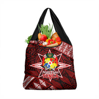 Malo e lelei Tonga Grocery Bag Tongan Ngatu Pattern Red Version LT14 1-pack One Size Red - Polynesian Pride