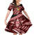 Malo e lelei Tonga Kid Short Sleeve Dress Tongan Ngatu Pattern Red Version LT14 KID Red - Polynesian Pride