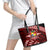 Malo e lelei Tonga Leather Tote Bag Tongan Ngatu Pattern Red Version LT14 - Polynesian Pride