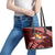 Malo e lelei Tonga Leather Tote Bag Tongan Ngatu Pattern Red Version LT14 - Polynesian Pride