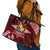 Malo e lelei Tonga Leather Tote Bag Tongan Ngatu Pattern Red Version LT14 - Polynesian Pride