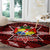 Malo e lelei Tonga Round Carpet Tongan Ngatu Pattern Red Version LT14 - Polynesian Pride