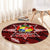 Malo e lelei Tonga Round Carpet Tongan Ngatu Pattern Red Version LT14 - Polynesian Pride