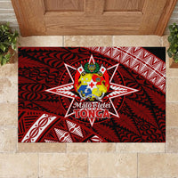 Malo e lelei Tonga Rubber Doormat Tongan Ngatu Pattern Red Version LT14 - Polynesian Pride