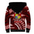 Malo e lelei Tonga Sherpa Hoodie Tongan Ngatu Pattern Red Version LT14 - Polynesian Pride