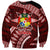 Malo e lelei Tonga Sweatshirt Tongan Ngatu Pattern Red Version LT14 Unisex Red - Polynesian Pride