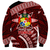 Malo e lelei Tonga Sweatshirt Tongan Ngatu Pattern Red Version LT14 - Polynesian Pride
