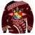 Malo e lelei Tonga Sweatshirt Tongan Ngatu Pattern Red Version LT14 - Polynesian Pride