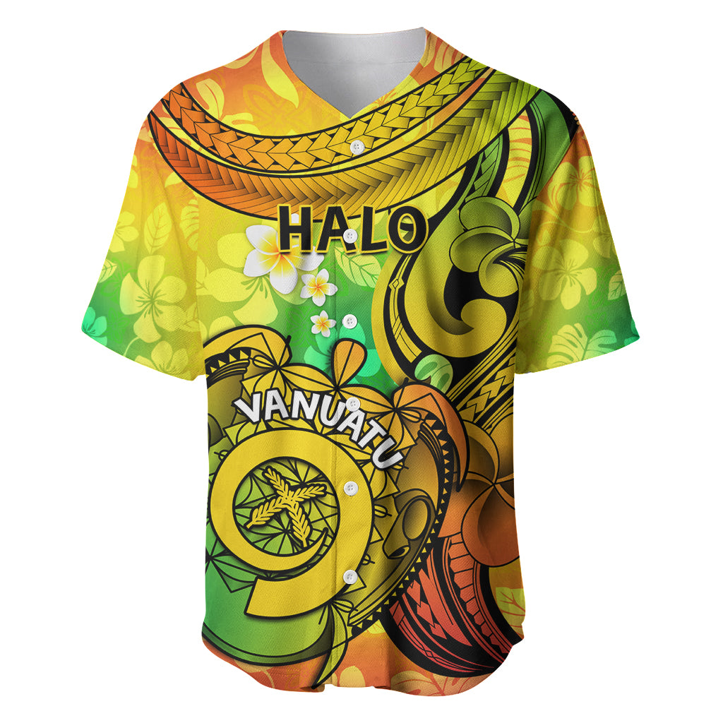 Halo Vanuatu Baseball Jersey Sand Drawing Turtle Polynesian Tropical Flowers LT14 Reggae - Polynesian Pride