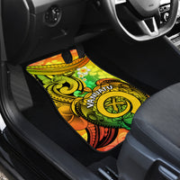Halo Vanuatu Car Mats Sand Drawing Turtle Polynesian Tropical Flowers LT14 - Polynesian Pride