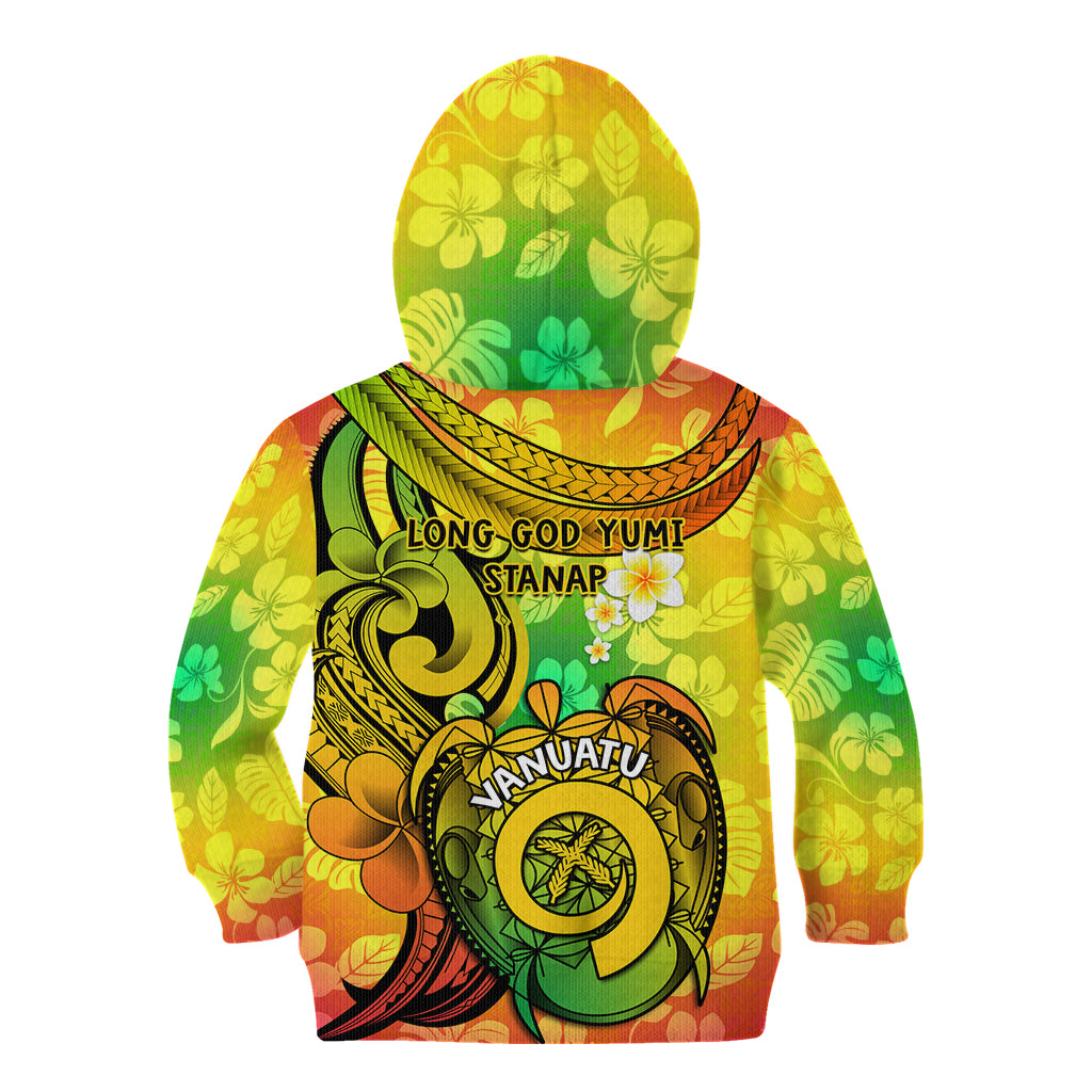 Halo Vanuatu Kid Hoodie Sand Drawing Turtle Polynesian Tropical Flowers LT14 - Polynesian Pride