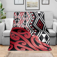 New Zealand Blanket Aotearoa Kowhaiwhai Mix Taniko Art - Red LT14 - Polynesian Pride
