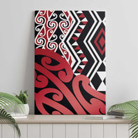 New Zealand Canvas Wall Art Aotearoa Kowhaiwhai Mix Taniko Art - Red LT14 - Polynesian Pride