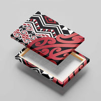 New Zealand Canvas Wall Art Aotearoa Kowhaiwhai Mix Taniko Art - Red LT14 - Polynesian Pride