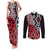 New Zealand Couples Matching Tank Maxi Dress and Long Sleeve Button Shirt Aotearoa Kowhaiwhai Mix Taniko Art - Red