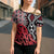 New Zealand Cross Shoulder Shirt Aotearoa Kowhaiwhai Mix Taniko Art - Red - Polynesian Pride