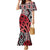 New Zealand Family Matching Mermaid Dress and Hawaiian Shirt Aotearoa Kowhaiwhai Mix Taniko Art - Red