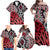 New Zealand Family Matching Off Shoulder Maxi Dress and Hawaiian Shirt Aotearoa Kowhaiwhai Mix Taniko Art - Red