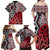 New Zealand Family Matching Off Shoulder Maxi Dress and Hawaiian Shirt Aotearoa Kowhaiwhai Mix Taniko Art - Red