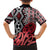 New Zealand Family Matching Off Shoulder Short Dress and Hawaiian Shirt Aotearoa Kowhaiwhai Mix Taniko Art - Red