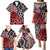 New Zealand Family Matching Puletasi and Hawaiian Shirt Aotearoa Kowhaiwhai Mix Taniko Art - Red