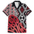 New Zealand Family Matching Puletasi and Hawaiian Shirt Aotearoa Kowhaiwhai Mix Taniko Art - Red