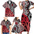 New Zealand Family Matching Short Sleeve Bodycon Dress and Hawaiian Shirt Aotearoa Kowhaiwhai Mix Taniko Art - Red