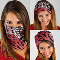 New Zealand Neck Gaiter Aotearoa Kowhaiwhai Mix Taniko Art - Red - Polynesian Pride